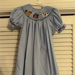 Beautiful blue smocked farm dress